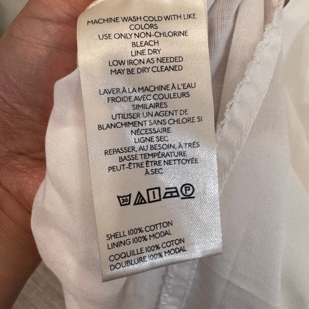 Anthropologie Tommie Zip-Front Midi Dress Modal Cotton Size Medium White - Picture 9 of 9
